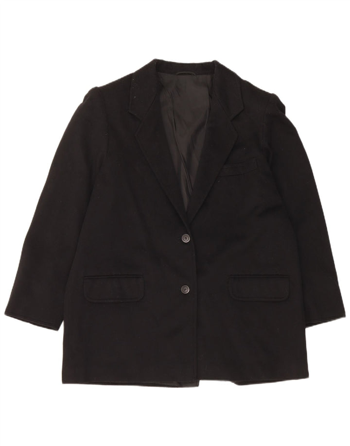 Marina Rinaldi Damen-Blazerjacke mit 2 Knöpfen, Größe 21, mittelschwarze Wolle