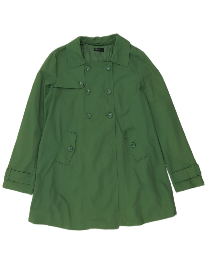 Benetton Damen Trenchcoat IT 44 Mittelgrüne Baumwolle