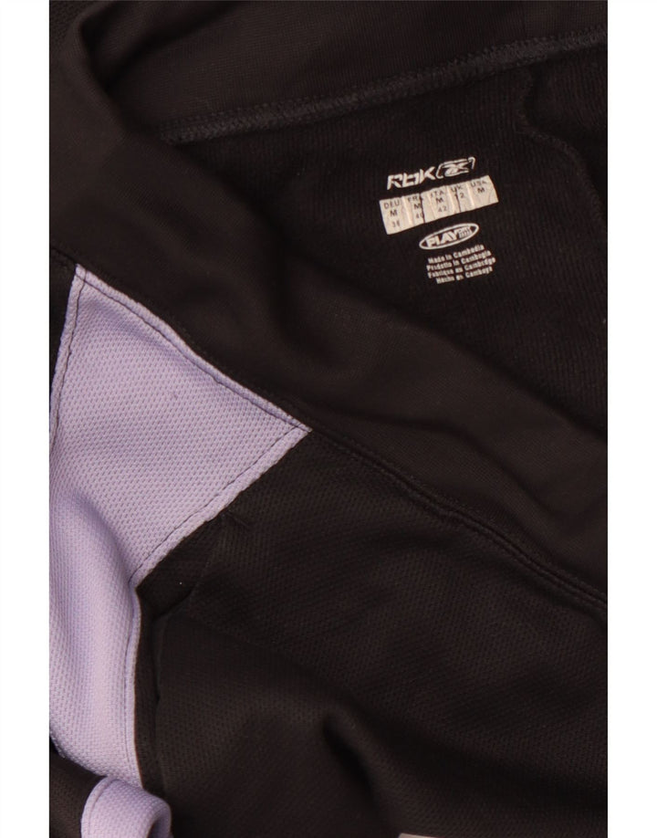 REEBOK Damen-Trainingshose UK 12 Mittelschwarz Farbblock