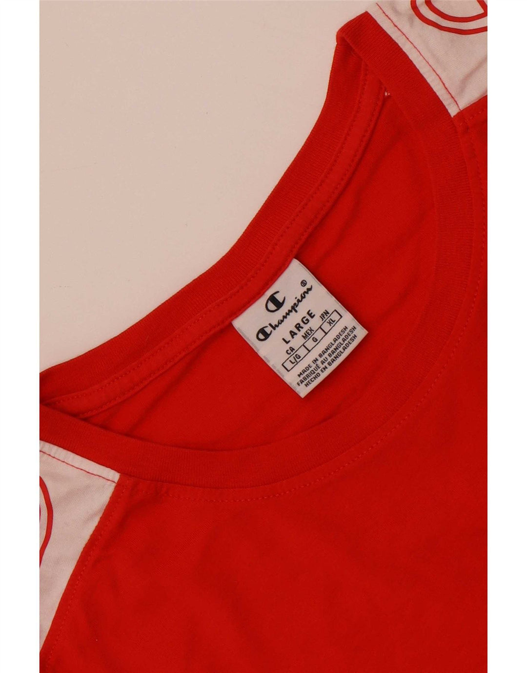Champion Herren-T-Shirt mit Grafik, Größe L, Rot, Farbblock