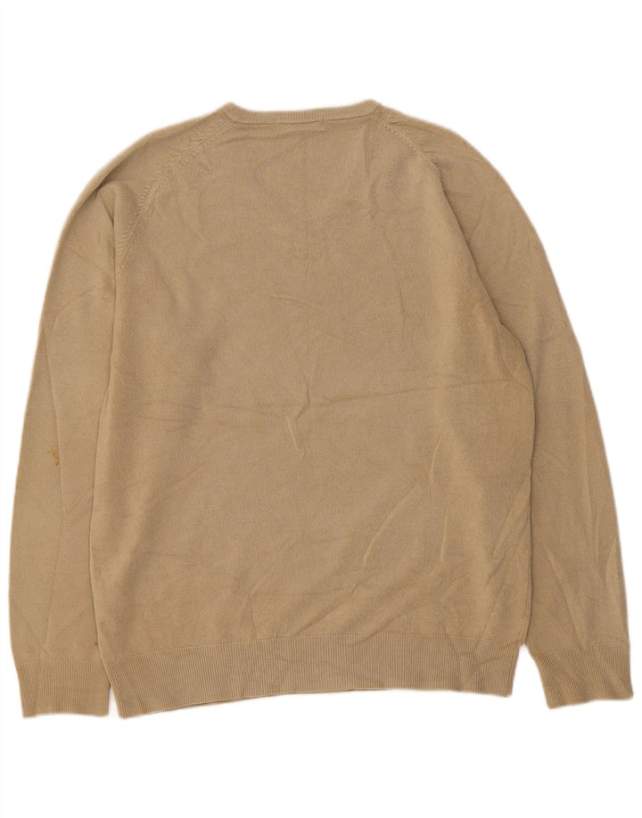 Marks & Spencer Herren Autograph Pullover mit V-Ausschnitt, Small, Beige, Acryl