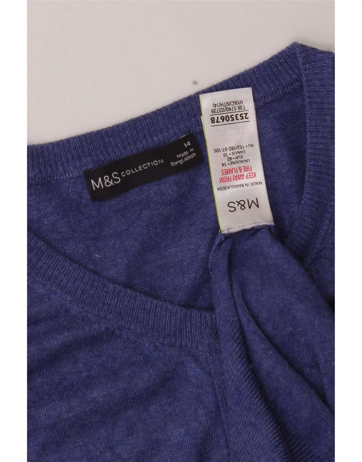 Marks & Spencer Damen-Cardigan-Pullover UK 14 Mittelblaue Viskose