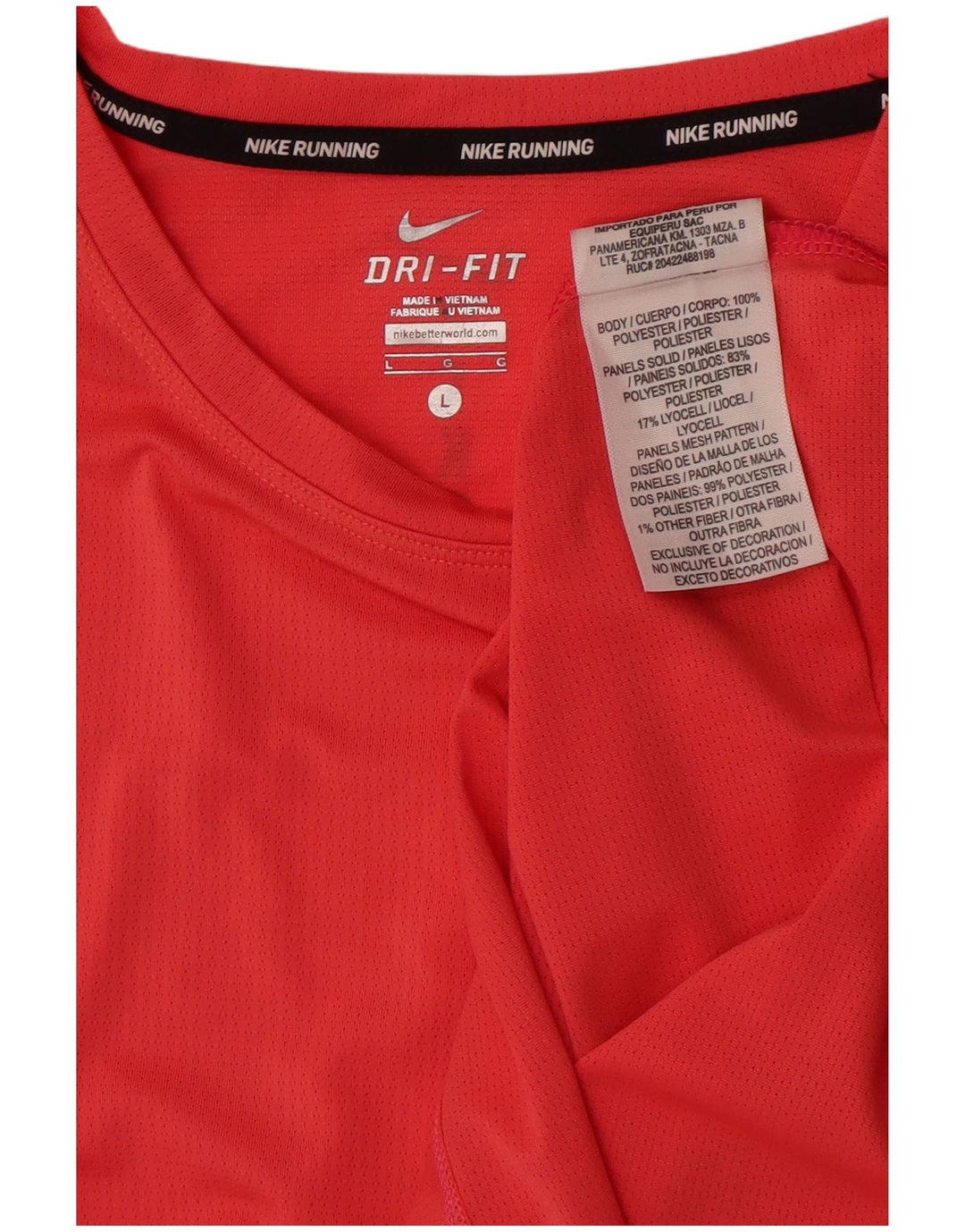 Nike Damen Dri Fit Crop T-Shirt Top UK 14 Large Pink Polyester
