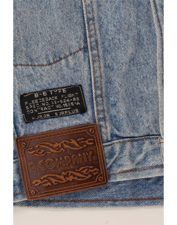 Vintage Damen Crop Jeansjacke UK 16 Large Blau