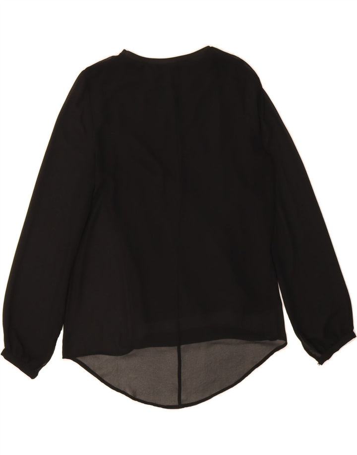 ZARA Womens Oversized Long Sleeve Blouse Top UK 6 XS Black Vintage Zara and Second-Hand Zara from Messina Hembry 