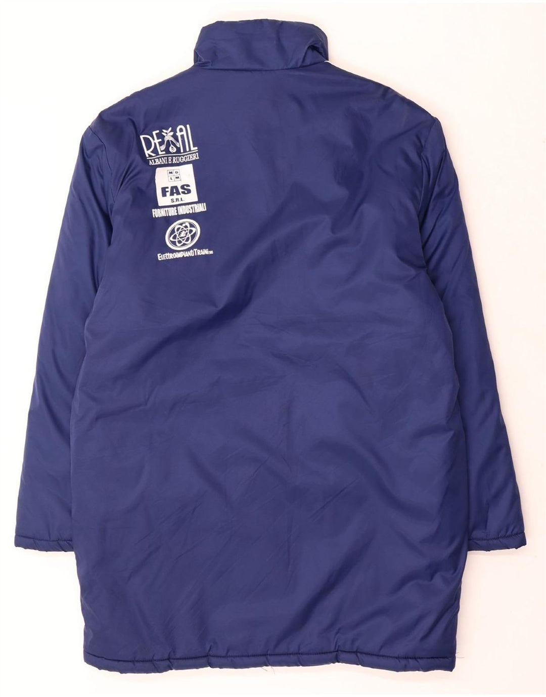 ADIDAS Herren Graphic Wattierter Mantel UK 38/40 Mittelblaues Polyamid