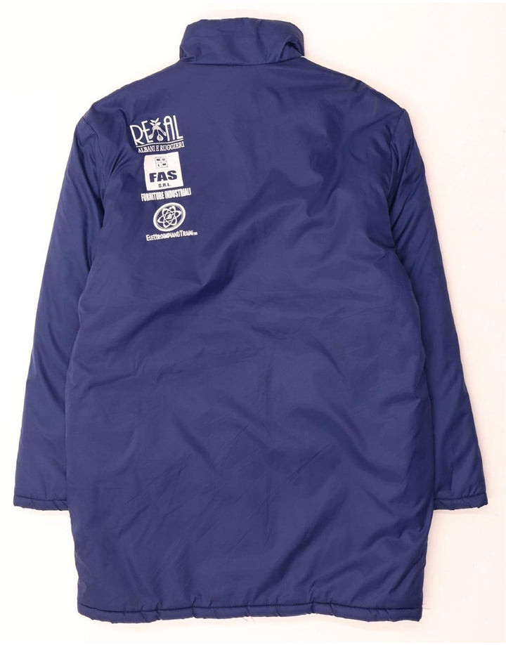 ADIDAS Herren Graphic Wattierter Mantel UK 38/40 Mittelblaues Polyamid