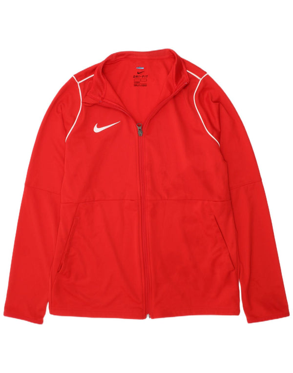 NIKE Dri-Fit-Trainingsanzug für Jungen, Top-Jacke, 12–13 Jahre, groß, rotes Polyester