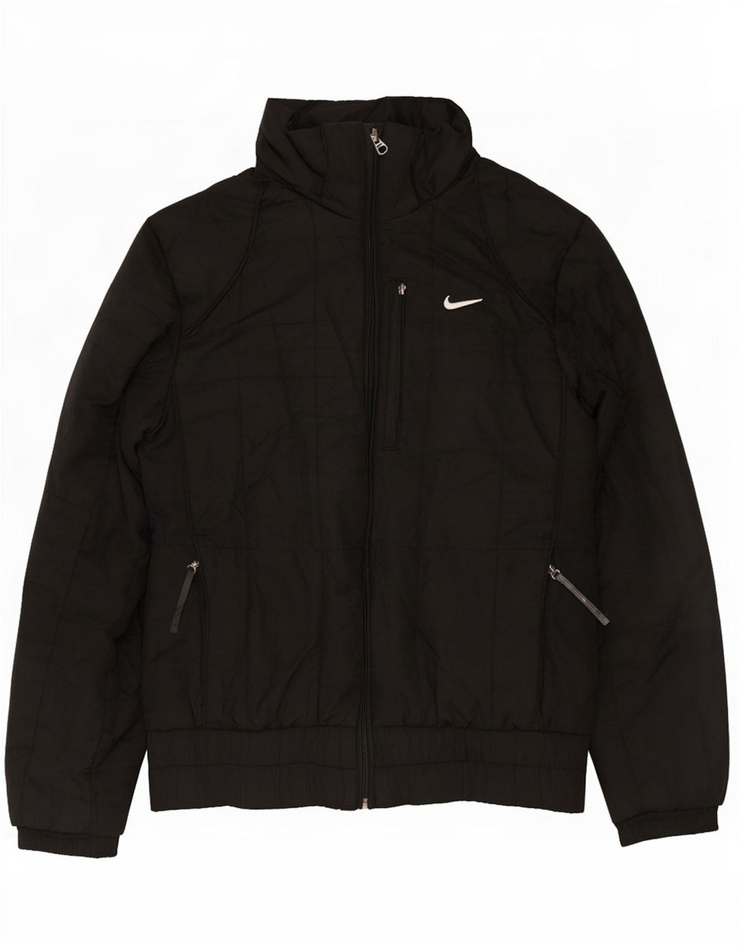 Nike Damen-Kapuzenjacke, wattiert, UK 10/12, Mittelschwarz, Polyester