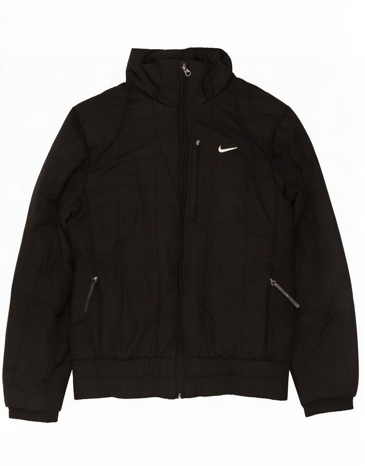 Nike Damen-Kapuzenjacke, wattiert, UK 10/12, Mittelschwarz, Polyester
