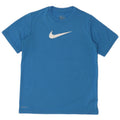 Nike Damen Dri Fit Graphic T-Shirt Top UK 14 Large Blau Polyester