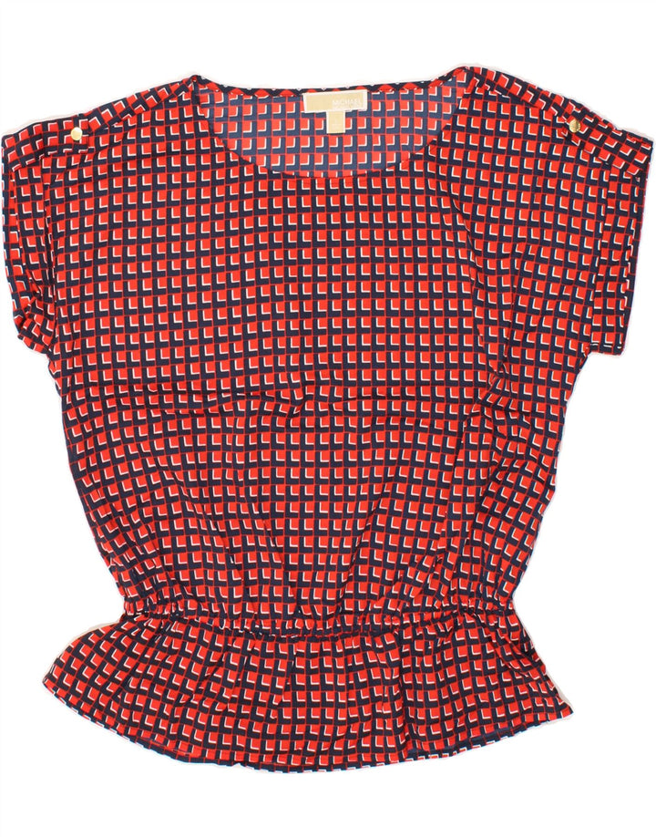 MICHAEL KORS Womens Blouse Top UK 16 Large Red Geometric Polyester Vintage Michael Kors and Second-Hand Michael Kors from Messina Hembry 