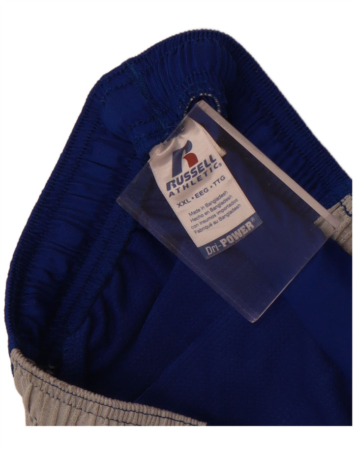 Russell Athletic Herren-Sportshorts 2XL Blaues Colourblock-Polyester