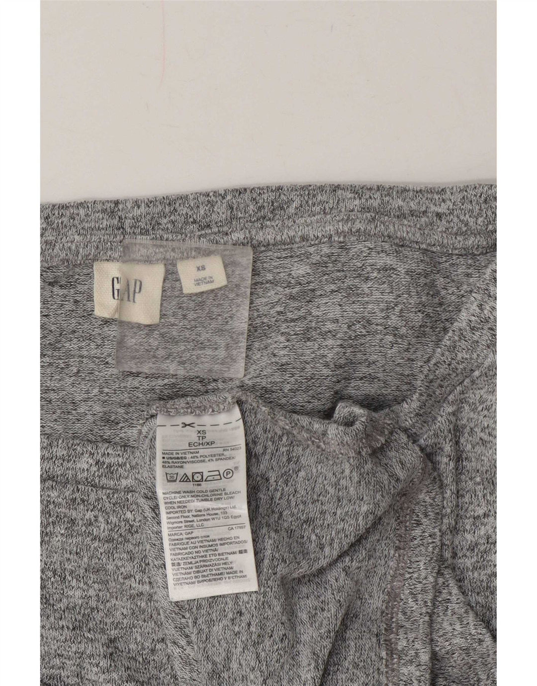 Gap Damen Übergroßes asymmetrisches Tunika-Oberteil UK 6 XS Grau meliertes Polyester