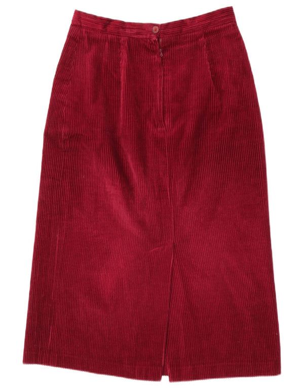 Vintage Damen Cordrock UK 14 Medium W28 Burgunder Baumwolle