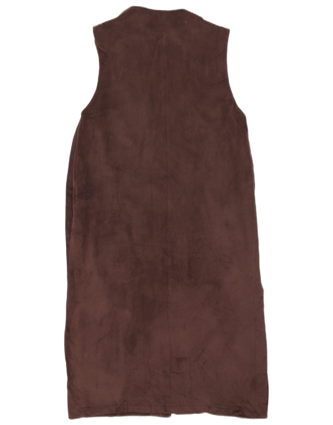 Langes, ärmelloses Cardigan-Oberteil für Damen von Zara, UK-Gr. 12, Mittelbraun