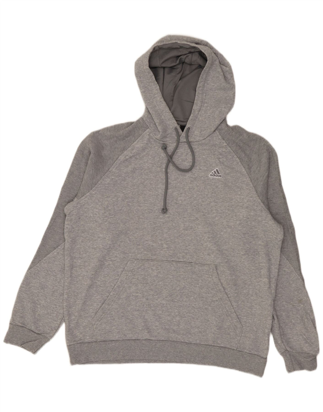 Adidas Herren Kapuzenpullover Mittelgrau gefleckte Baumwolle