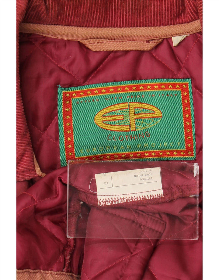 Vintage Herren Steppjacke UK 36 Small Burgund Nylon