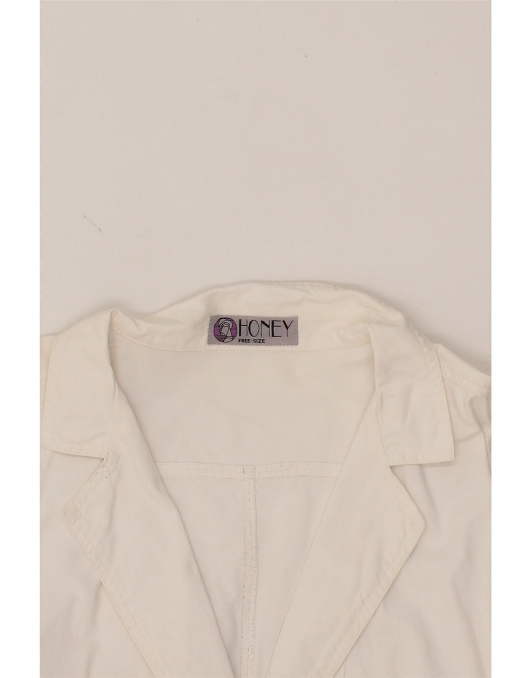 VINTAGE Womens Bomber Jacket One Size White Cotton Vintage Vintage and Second-Hand Vintage from Messina Hembry 