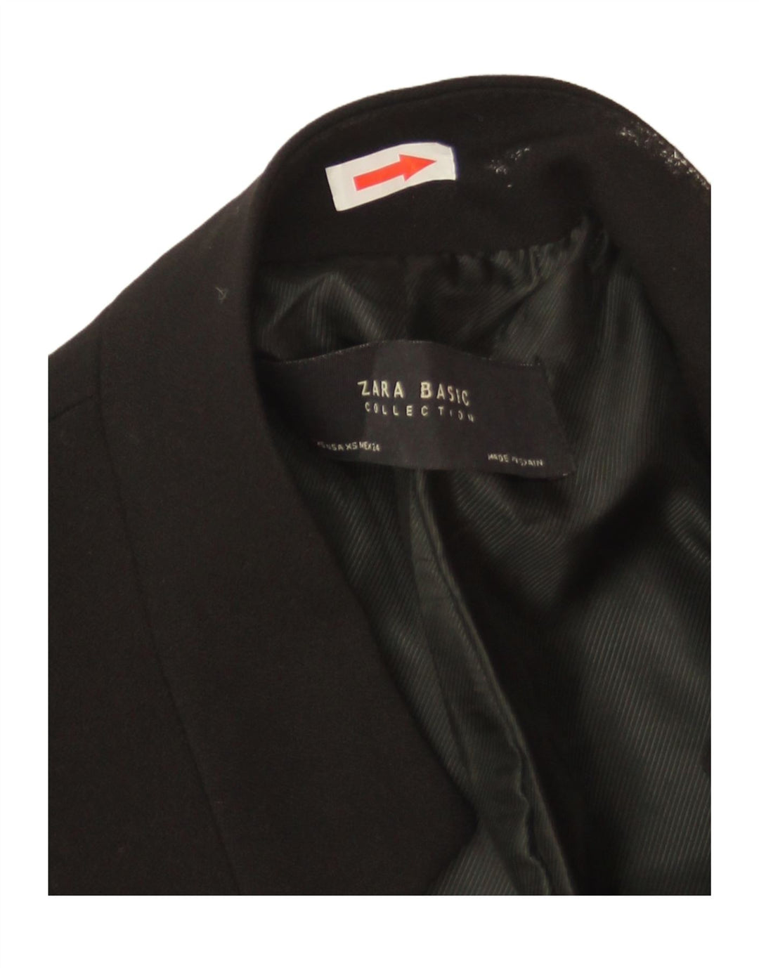 Zara Damen Longline Blazer Jacke UK 6 XS Schwarz Polyester