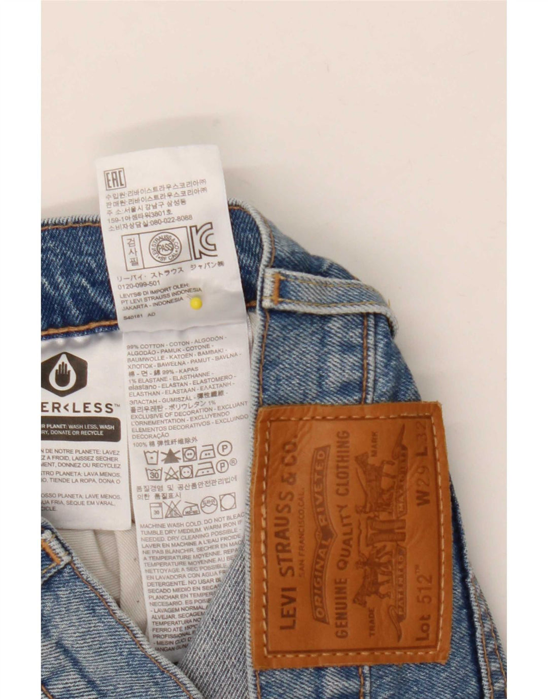 Levi's Herren 512 Tapered Slim Jeans W29 L32 Blaue Baumwolle
