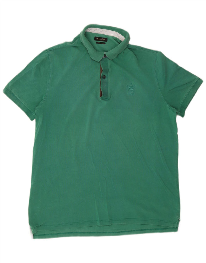 Massimo Dutti Herren Poloshirt XL Grüne Baumwolle