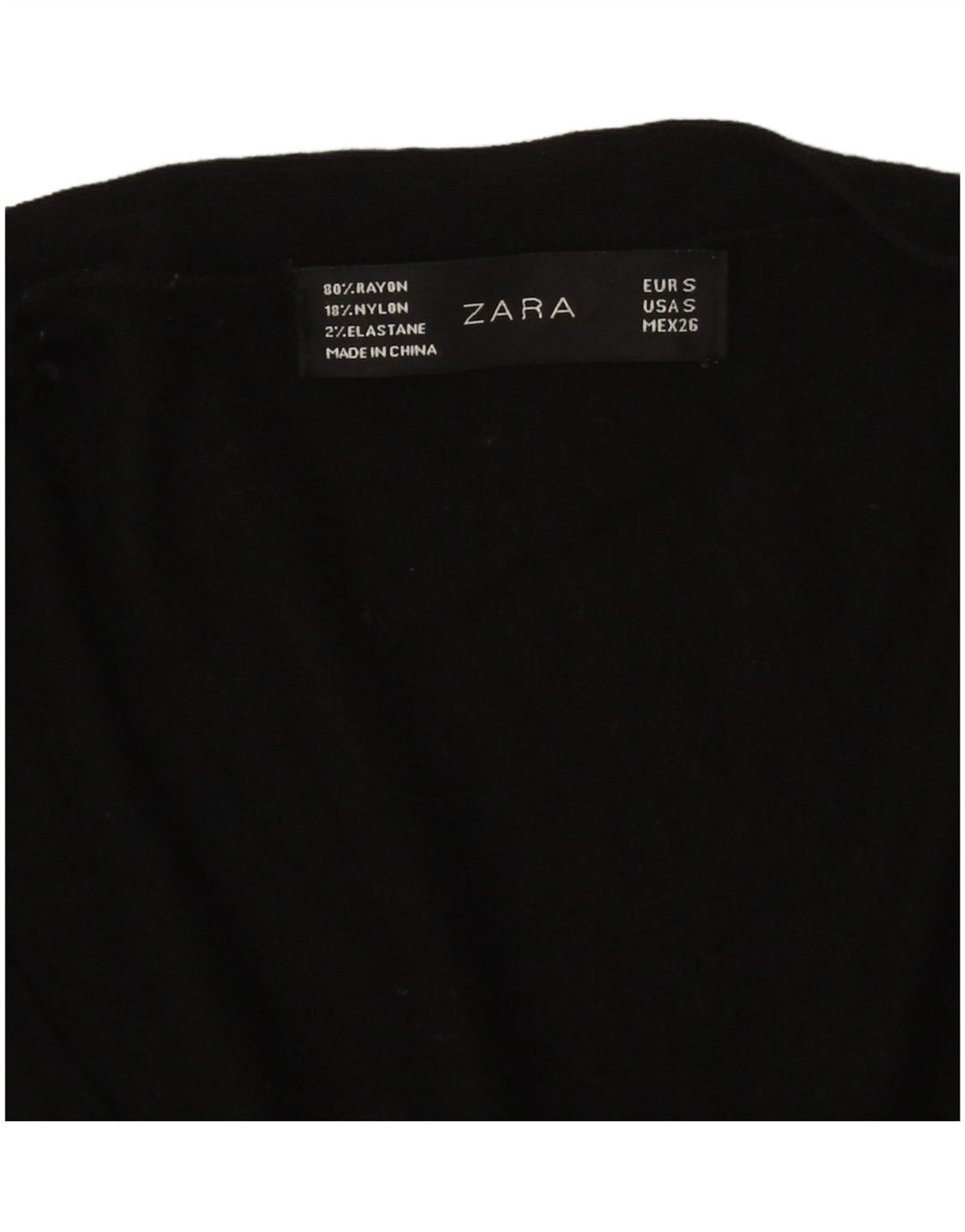 Zara Damen-Cardigan-Pullover UK 10 Small Schwarz Rayon