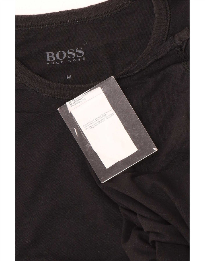 Hugo Boss Herren T-Shirt Top Medium Schwarz Baumwolle