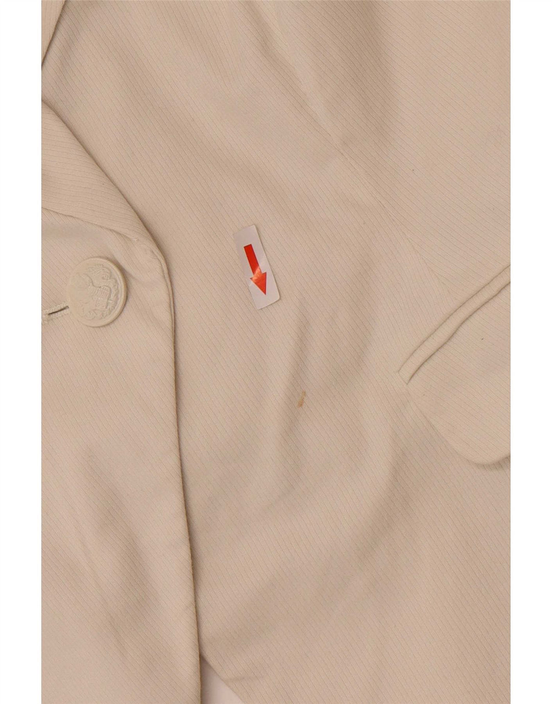 Guess Damen-Blazer, ärmellos, 1 Knopf, Größe UK 16, Größe L, weiße Baumwolle