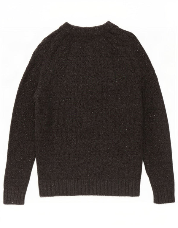 Superdry Herren-Pullover mit U-Boot-Ausschnitt, mittelgrau gesprenkelte Baumwolle