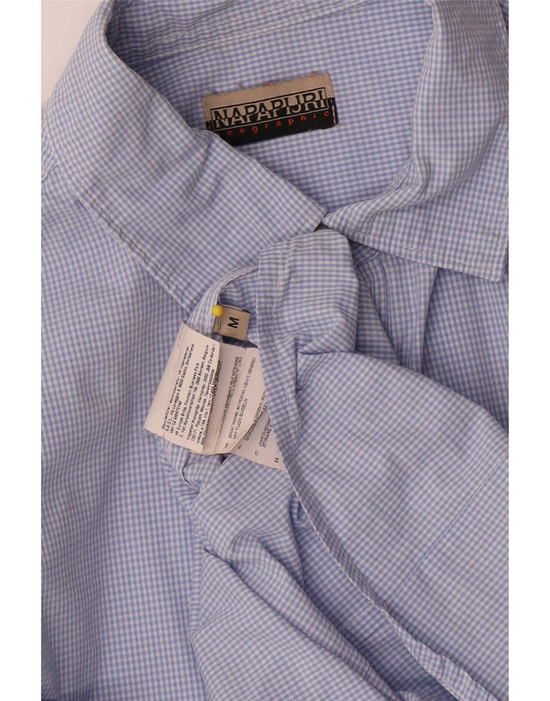 Napapijri Geographic-Hemd für Herren aus mittelblauer Gingham-Baumwolle