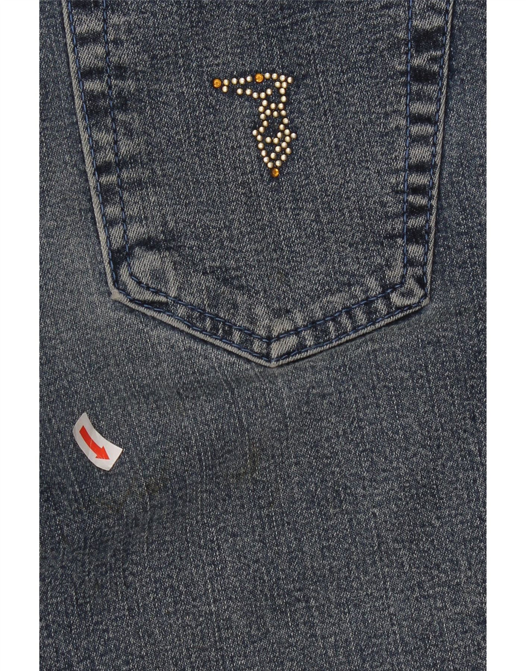 Trussardi Damen Straight Jeans W29 L30 Blaue Baumwolle