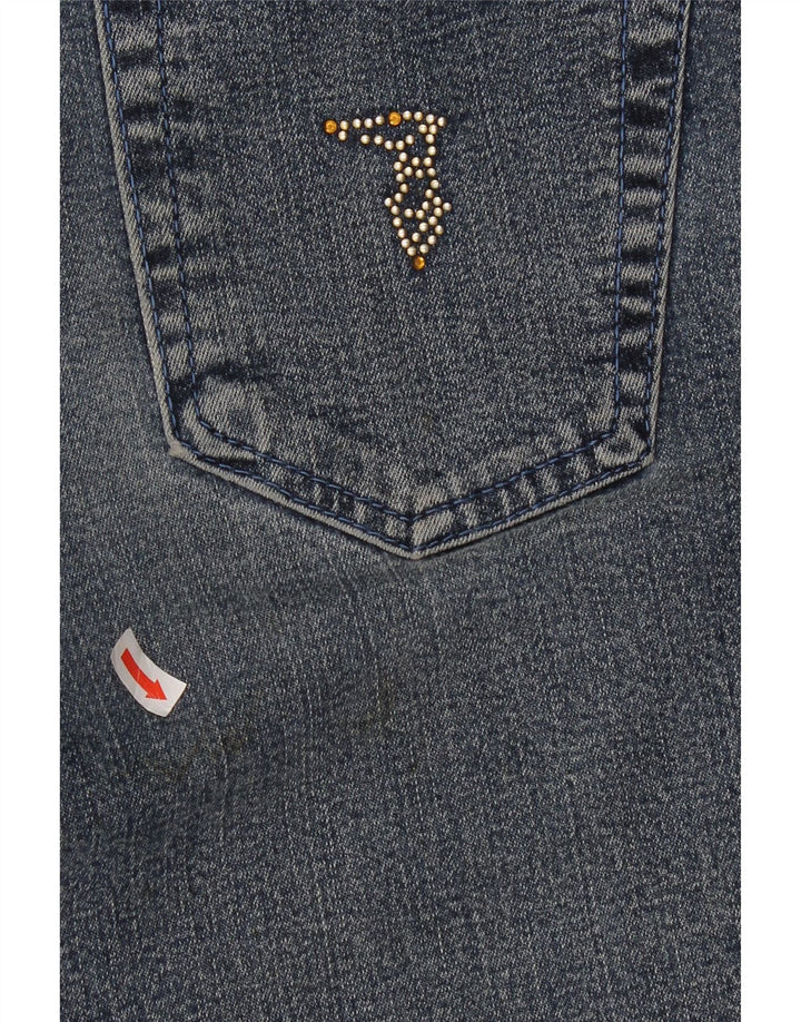 Trussardi Damen Straight Jeans W29 L30 Blaue Baumwolle