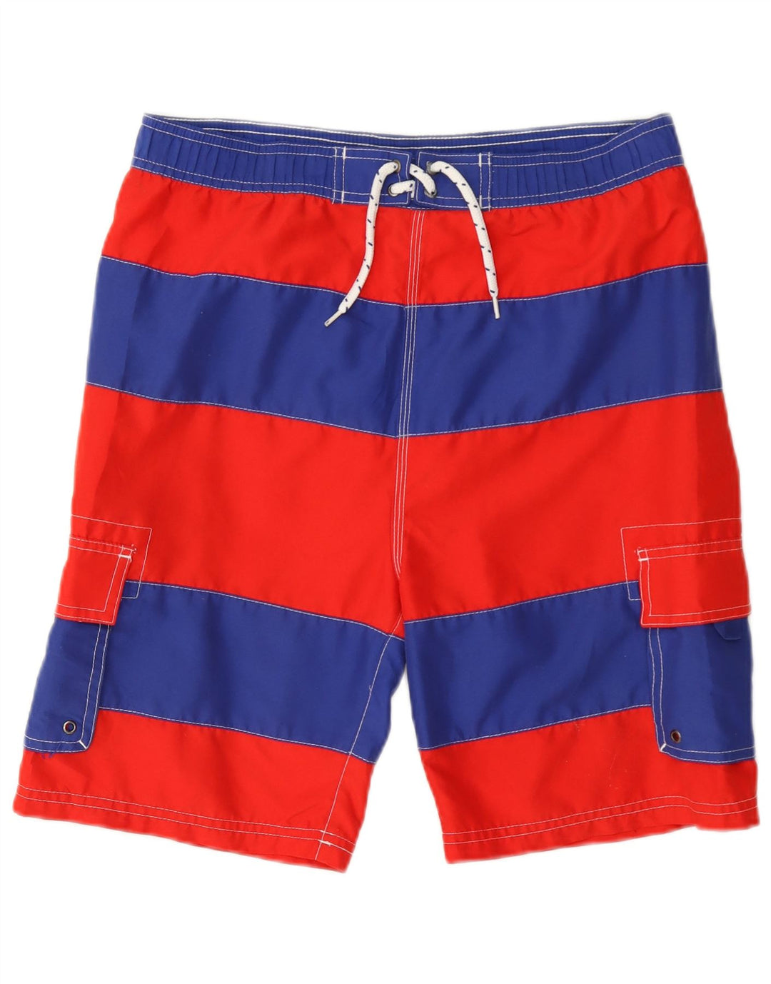 John Lewis Badeshorts für Jungen, 11–12 Jahre, rot gestreift
