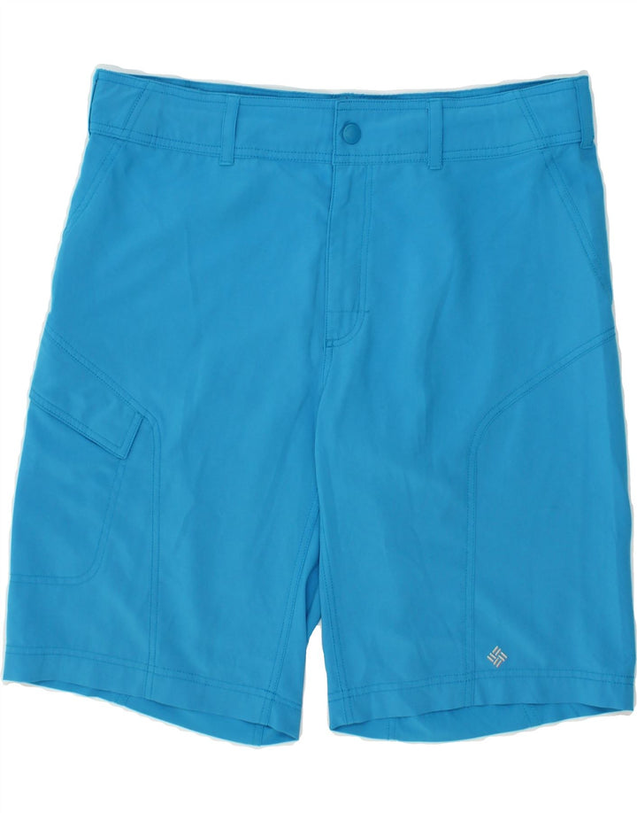 COLUMBIA Mens Omni-Shield Cargo Shorts Small W28 Blue Polyester Vintage Columbia and Second-Hand Columbia from Messina Hembry 