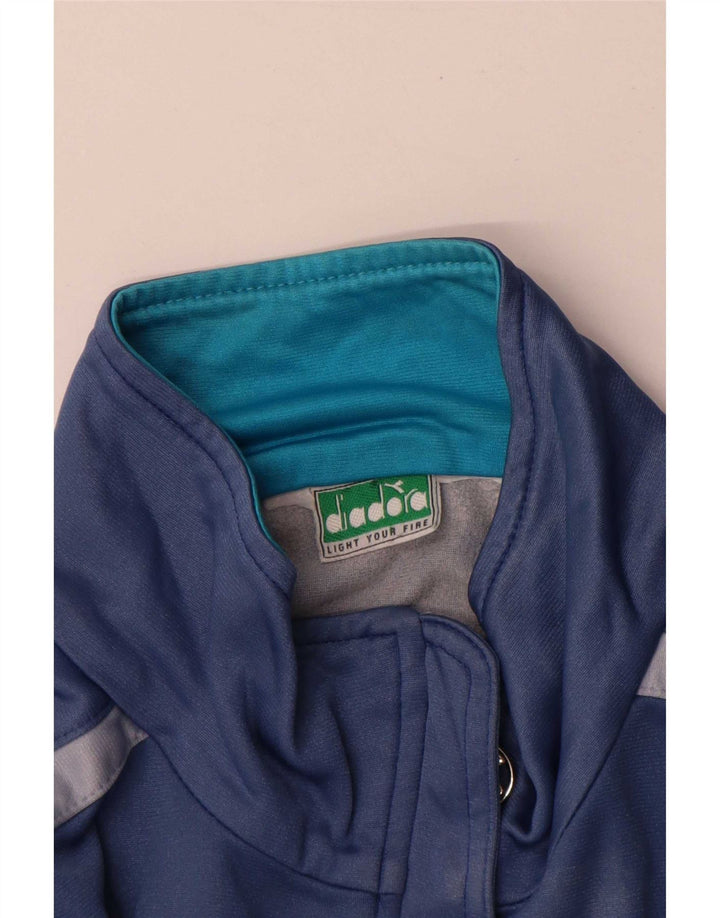 Diadora Herren-Trainingsanzugoberteil mit Grafik, Größe L, Marineblau, Farbblock