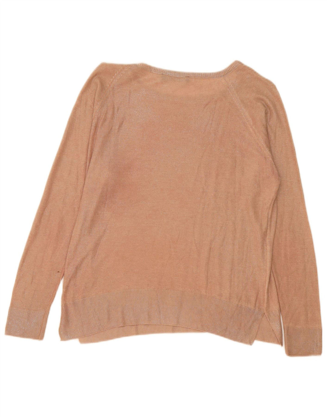Zara Damen-Pullover mit U-Boot-Ausschnitt, Gr. 14, Mittelbeige