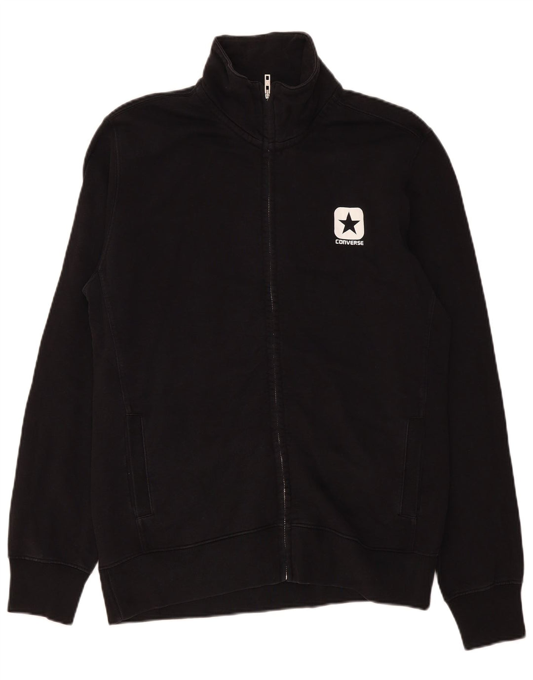 Converse Herren-Trainingsanzug-Topjacke XL aus schwarzer Baumwolle