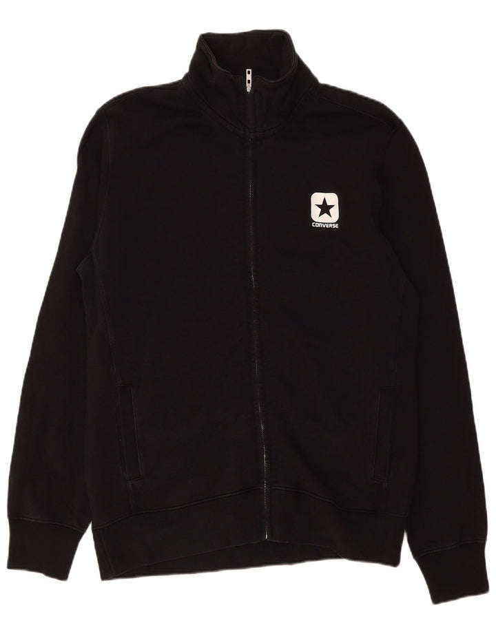 Converse Herren-Trainingsanzug-Topjacke XL aus schwarzer Baumwolle