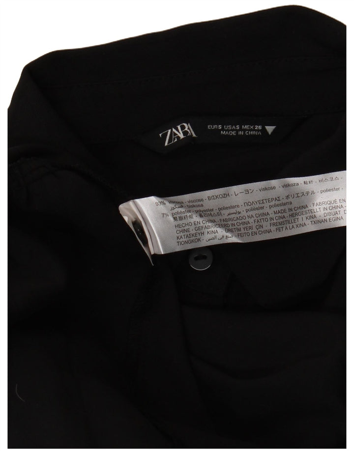 Zara Damen Maxi-Stufenkleid UK 10 Small Schwarz Viskose
