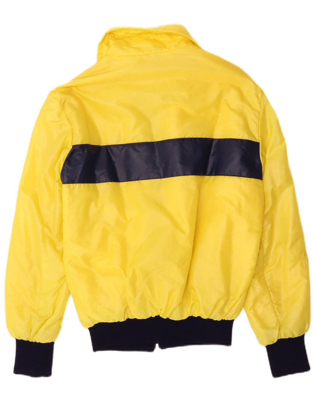 Vintage Herren Bomberjacke IT 48 Mittelgelbes Colourblock-Polyamid