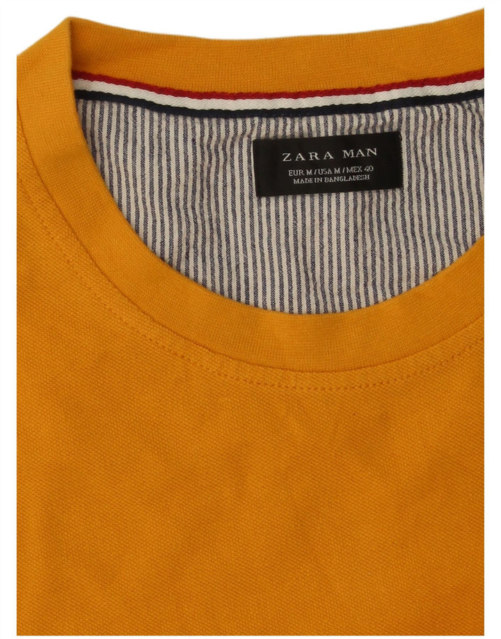 Zara Herren T-Shirt Top Mittelgelb