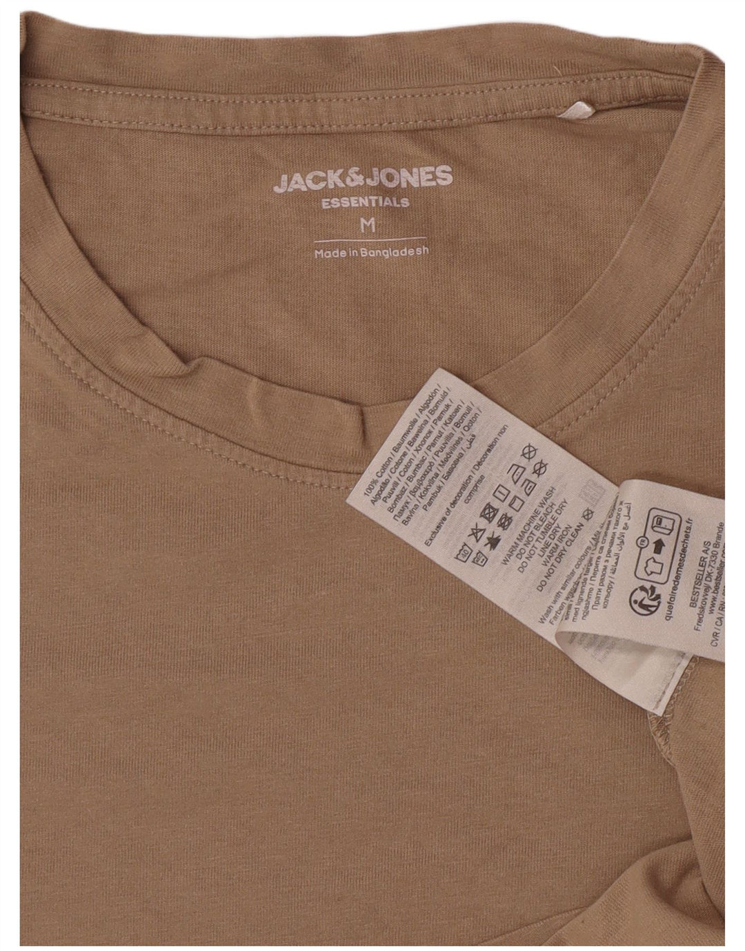 Jack & Jones Herren T-Shirt-Oberteil aus mittelbrauner Baumwolle