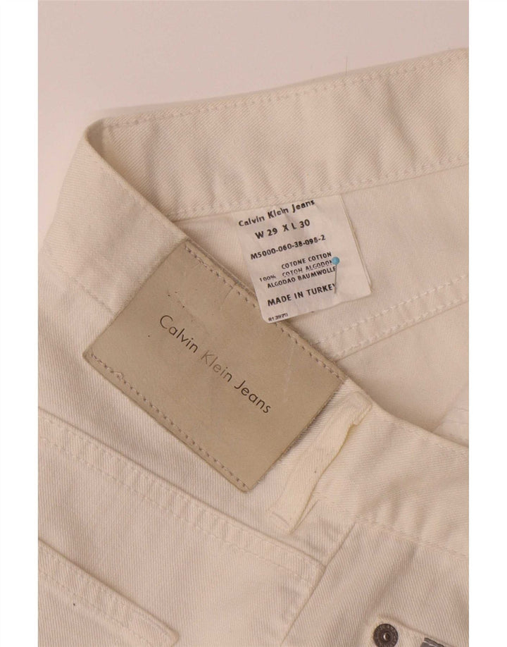 Calvin Klein Damen Straight Jeans W29 L27 Weiße Baumwolle