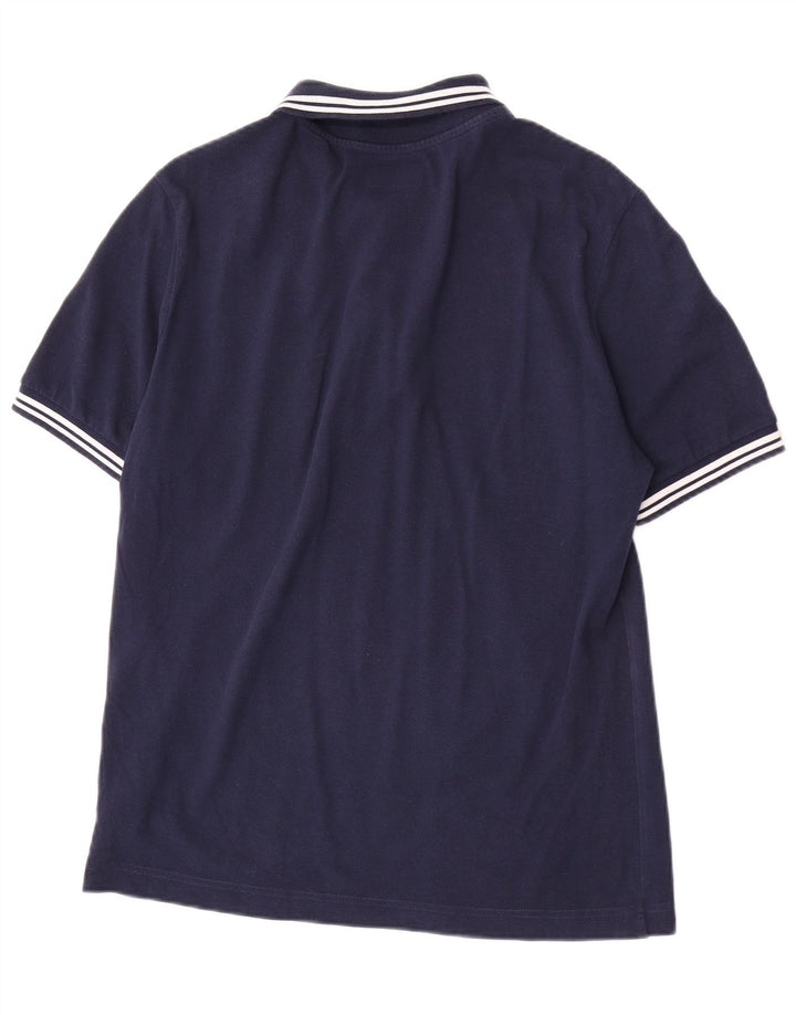 Kappa Herren-Poloshirt aus mittelblauer, gestreifter Baumwolle