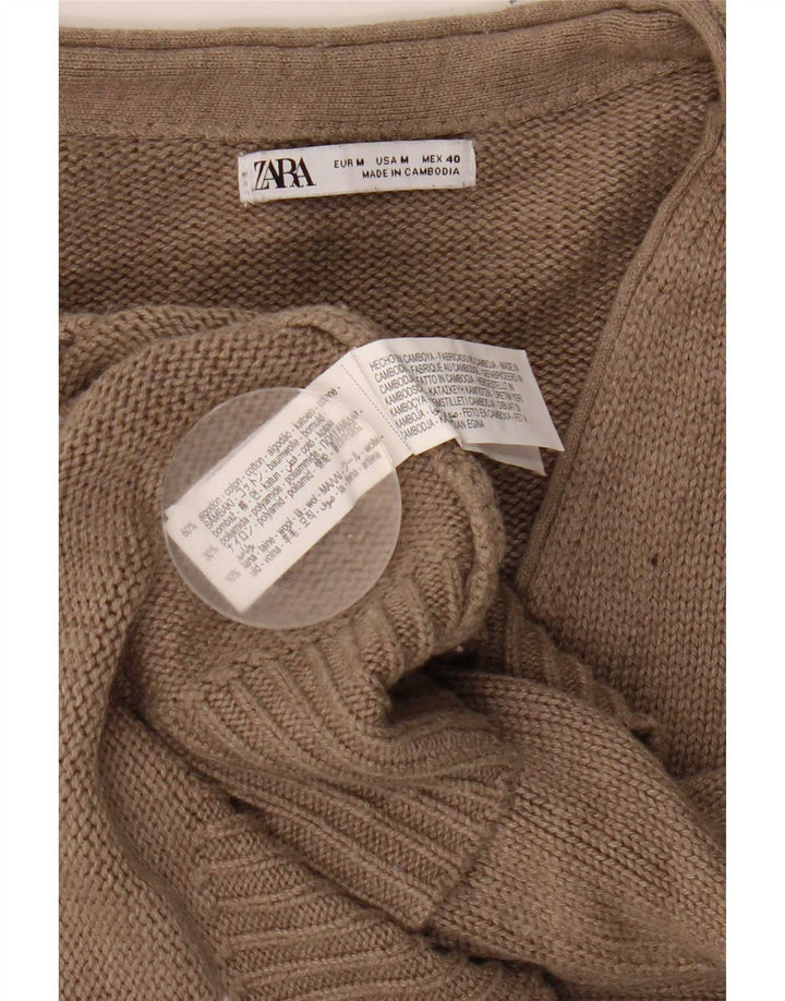 Zara Herren-Cardigan-Pullover aus mittelbeiger Baumwolle