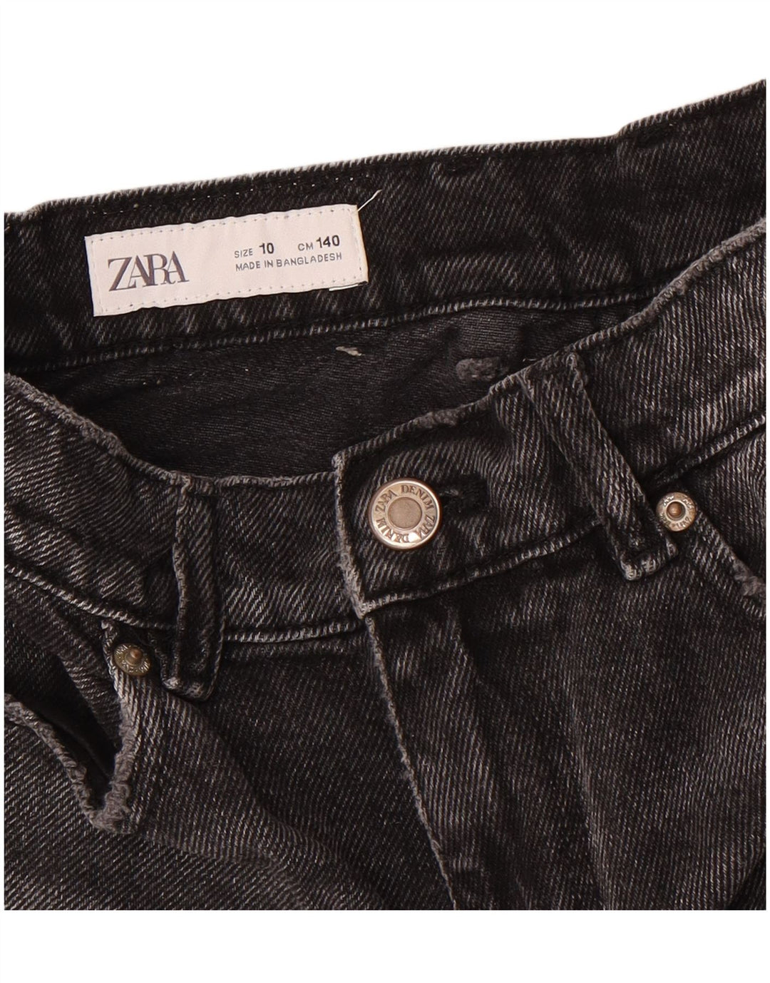 Zara Mädchen Jeansshorts 9-10 Jahre W26 Schwarz