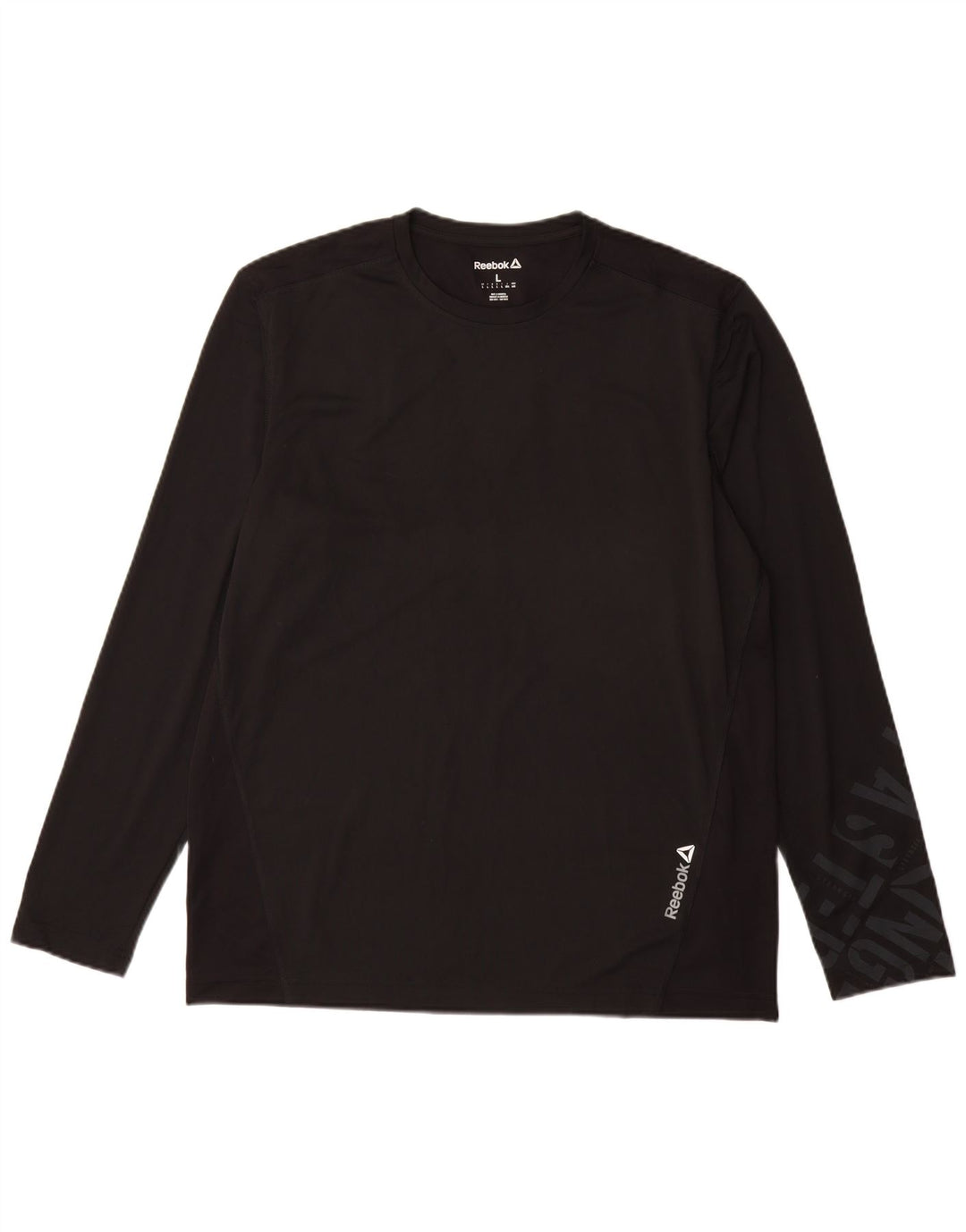 Reebok Herren Graphic Top Langarm Large Schwarz Polyester