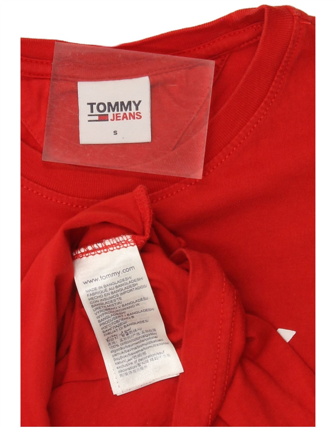 TOMMY HILFIGER Herren Grafik T-Shirt Top Small Rot Baumwolle