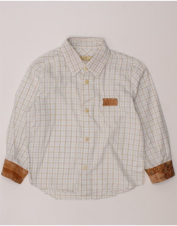 ALVIERO MARTINI Boys Shirt 2-3 Years White Check Cotton Vintage ALVIERO MARTINI and Second-Hand ALVIERO MARTINI from Messina Hembry 